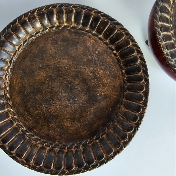 FITZ & FLOYD CLASSICS SANG DE BOEUF CONSOLE FOOTED CANDLE HOLDER OXBLOOD COLOR 2 - Picture 5 of 10